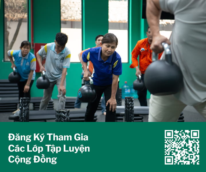 Đăng ký tham gia các lớp tập luyện cộng đồng — quét mã QR để đăng ký